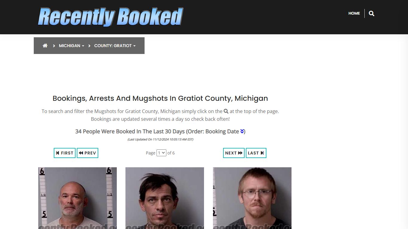 Bookings, Arrests and Mugshots in Gratiot County, Michigan