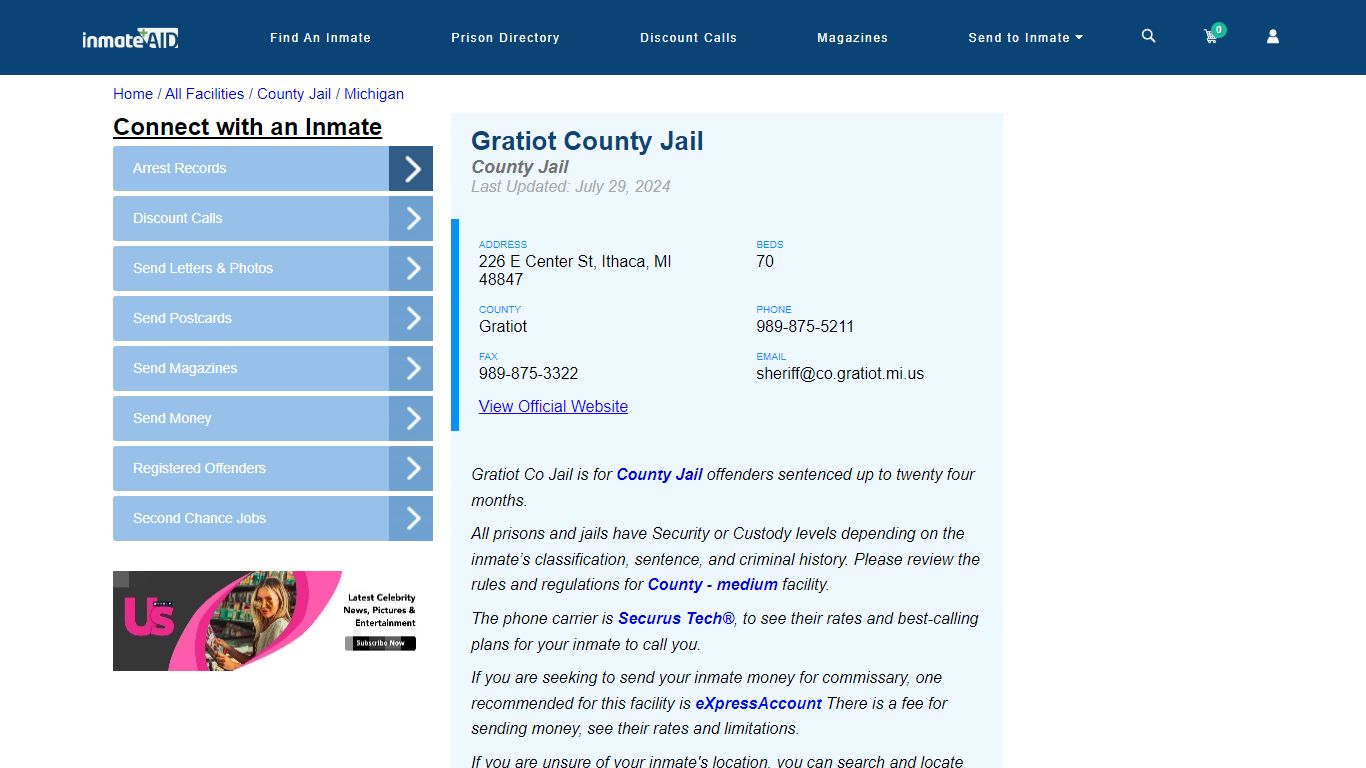 Gratiot County Jail - Inmate Locator